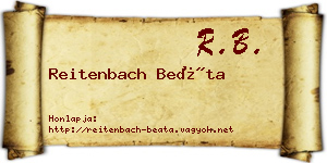 Reitenbach Beáta névjegykártya